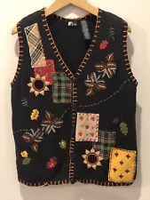 Holiday Editions Sweater Vest Womens Large Fall Autumn Thanksgiving Holiday Ugly