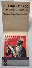 Giant Feature Full Matchbook 21 Bermuda J.E. Lightbourn Premier Wine Merchants