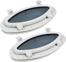 2 Pack Boat Yacht Oval Opening Portlight Porthole Replacement Window16"X 8-5/8"