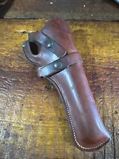 Vintage HH Heiser Brown Leather Holster For H&R 922 6” Models. VTG Gun Leather