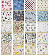 Ambesonne Cartoons Art Microfiber Fabric by The Yard for Arts and Crafts