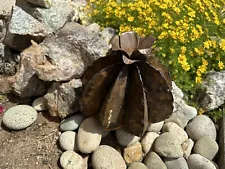 Handcrafted Rustic Metal Barrel Cactus Metal Yard Art