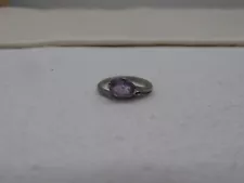 Vintage Sterling Silver Amethyst Ring Sz 6 Tested 925 #4