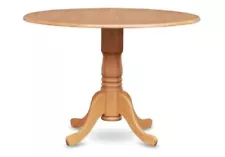 East West Furniture DLT-OAK-TP Dublin Round Table with Two 6 Drop Leaves