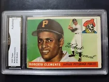 1955 Topps Roberto Clemente Rookie Card #164 GMA AUTHENTIC