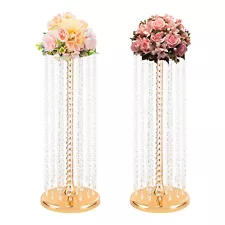 Set of 2 Metal Vase Table Centerpiece Flower Vase Flower Stand for Wedding Decor