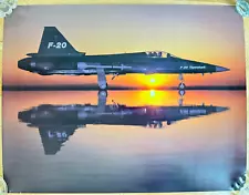 F-20 Tigershark Fighter Jet USAF Air Force Poster 17×22", Sunrise/Sunset