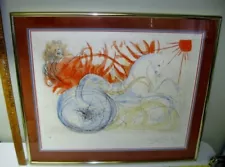 Salvador Dali Lithograph, 'Elijah and Chariot', Artist Proof Hand Signed 1975