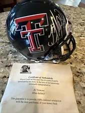 Riddell Texas Tech Red Raiders Revolution Mini Football Helmet Signed BJ Symons