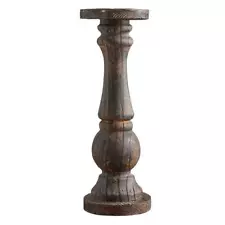 Dark Wood Pedestal Size 6in Dia x 16.5in H Features Traditional Elegance