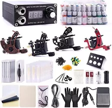 COMPLETE TATTOO STARTER KIT 4 TATTOO TRANSFER MACHINES DIGITAL POWER 54 COLORS