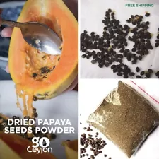 Papaya Seeds Powder Dried Organic Herbal Health 100% natural NON GMO Ceylon Free