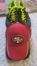 Size 9.5 - Nike Free Trainer 5.0 NRG Black Neon Crimson With Free 49ers Hat