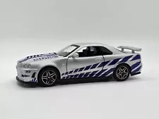 Brian's NISSAN GTR R34 SKYLINE 2002 1:32 Scale Model Diecast Car Fast & Furious