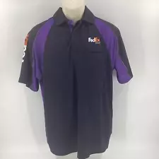 FedEx Ground Men’s Uniform Short Sleeve Polo Shirt Black Purple Size Medium 072