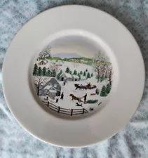 Grandma Moses Collector Plate "Out for the CHRISTMAS Tree" Ltd First Ed. Atlas