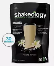 SALE ! Shakeology Whey-Based Vanilla Dietary Supplement 30 Servings Bag NEW