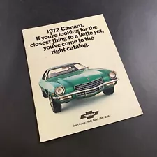 VINTAGE 1972 CHEVROLET CAMARO ORIGINAL OEM SALES BROCHURE COUPE RALLY SS Z28