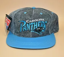 Carolina Panthers NFL Team Vintage 90's Modern Brand Leather Snapback Cap Hat