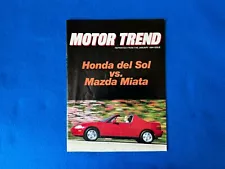 RARE 1994 Motor Trend Honda del Sol vs Mazda Miata Original Car Sales Brochure