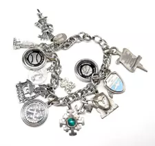 Vintage BUSCH GARDENS Silver Tone Charm Bracelet SIGNED 7 1/2" B10