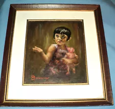 Oil Painting THE BEGGAR GIRL By FORTUNATO JERVOSO (1933-2006) Philippine Artist