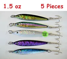 5 Pieces 1.5oz Mega Live Bait Metal Jigs 5 Colors Combo Saltwater Fishing Lures