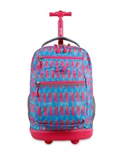 JWORLD NEW YORK SUNDANCE ROLLING BACKPACK GIRL BOY LARGE BOOKBAG 20" RED BLUE