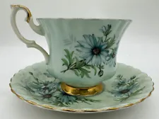 ROYAL ALBERT TEA CUP AND SAUCER BLUE SERIES TEACUP ENGLAND 1950S 4231