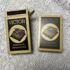 Antique (1927) playing cards, Victor Personal Typewriter Sealed Cellophane Deck