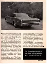 1962 PONTIAC GRAND PRIX 421/405 HP ~ ORIGINAL 3-PAGE ROAD TEST / ARTICLE / AD