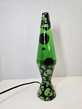 Lava Lamp 17" - Alien Black Lava Wax - Green Liquid Retro