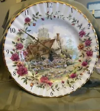 Royal Albert Old Country Rose Cottage Wall Clock 1988