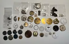 Large Lot Of Assorted Watch Parts Pocket/ Wrist Please READ