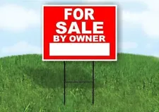 FOR SALE BY OWNER BLANK SPACE Plastic Yard Sign ROAD SIGN with Stand