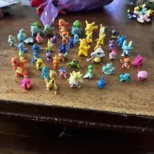 Lot of 50 Pokemon Mini Figures 1" Characters Pikachu Bulbasaur Charmander & More