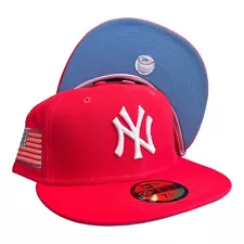 New Era New York Yankees 59FIFTY Fitted Hat Cap 9/11 US Flag Side Patch 7 1/2