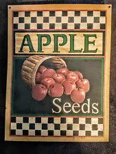 Apple Seeds Tin Sign 7.5"w 11"h