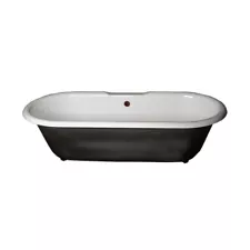 Primed Black Cast Iron Clawfoot Tub FEET NOT INCLUDED Bathroom White Bathtub