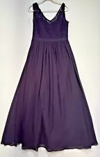 Bill Levkoff Women’s Chiffon Formal Dress size 12 Deep Purple Bridesmaid