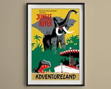 Jungle River Cruise Ride Vintage Disney Attraction Poster Print Adventureland