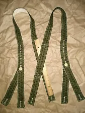 Civil War Suspenders DARK GREEN Cotton Sewn on Period Hand Crank Sewing Machine