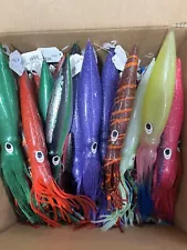 50 PCS Assorted Color Squids-For Dredge bars & Daisy Chains Big Game Sze 9-17 In