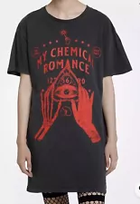 My Chemical Romance Spirit Board Tee T-Shirt Dress in Black Vintage Wash M NWT