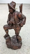 Bavarian Wooden Hunter Statue