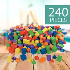 3D Geometric Shapes, Classroom Manipulatives, Educational, 240 Pieces