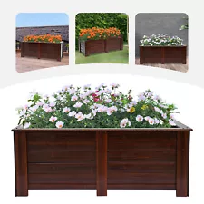 Rectangle Wood Flower Vegetable Herb Box Indoor & Outdoor Wood Planter Box