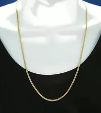 23" Soft Goldtone Herringbone Chain Necklace Look of Real Gift Quality Pouch