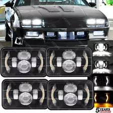 4PCS For 1982-1992 Chevrolet Camaro Z28 4x6" LED Headlights High-Low Beam (For: 1985 Chevrolet Caprice)