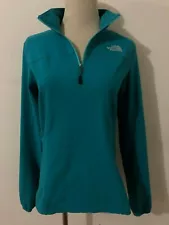 The North Face 1/4-Zip Mock Turtleneck Pullover Athletic Top Teal Size S